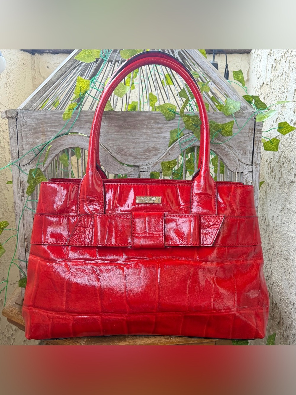 kate spade Red Patent Bow Tote